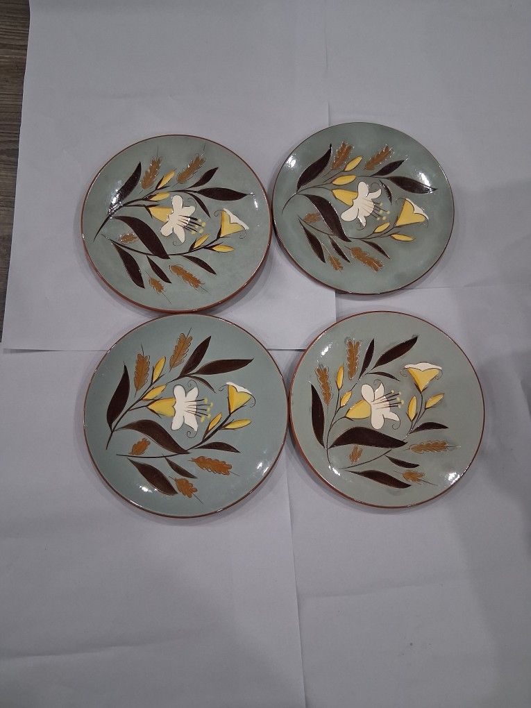 Vintage Stangl Pottery Golden Harvest Dinner Plates 10.5" Set of 4 Trenton NJ