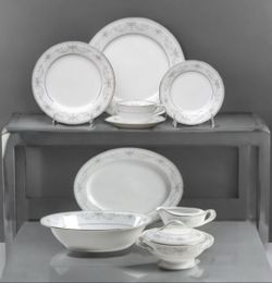 NORTIAKE COLBURN China #6107 Dinnerware 9 Settings & Hostess Set 49 Piece Total