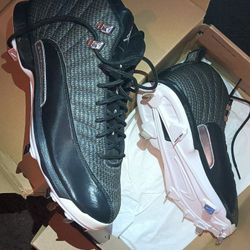 Jordan 12 Black/baseball Cleats! Brand New In Box. Size 10