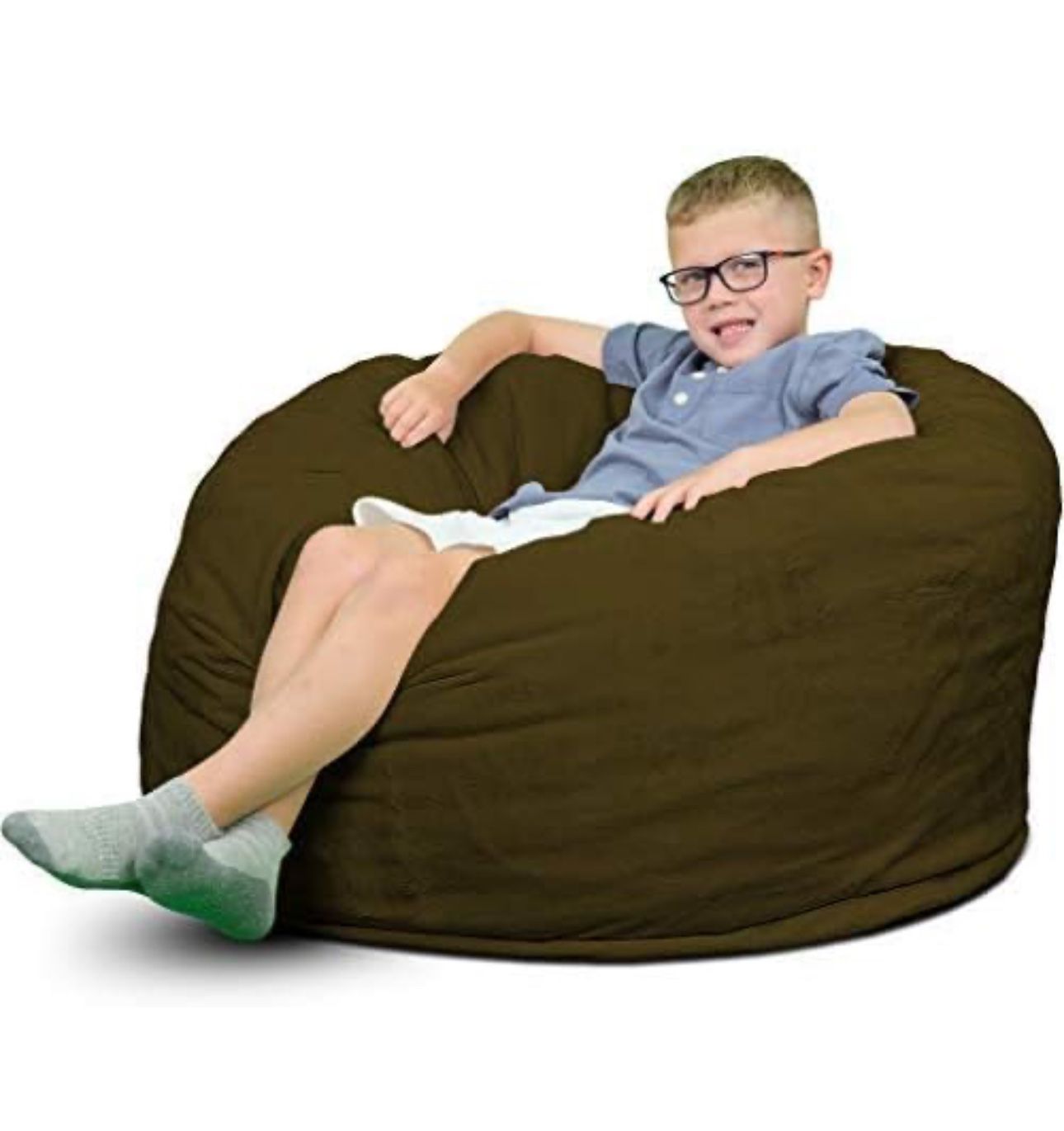 Brand New Bean Bag Kids/Adults- (Olive Suede)