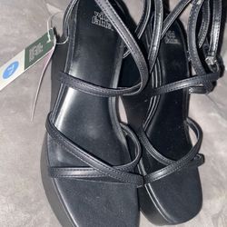 Black Strappy Platform Wedges Size 7.5-Wild Fable- New w/Tags