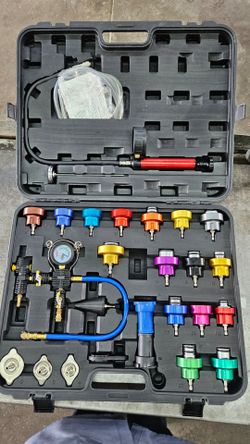 Matco 27 piece master radiator pressure test kit. Used twice, like new.