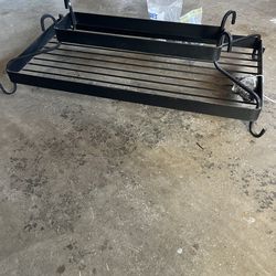 Prett Black iron hanging pot rack like new