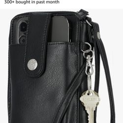 Black Crossbody Wallet With Phone Holder