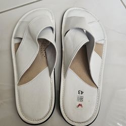 Men's Leather Slides / Sandals - Size 43 (US 10) New
