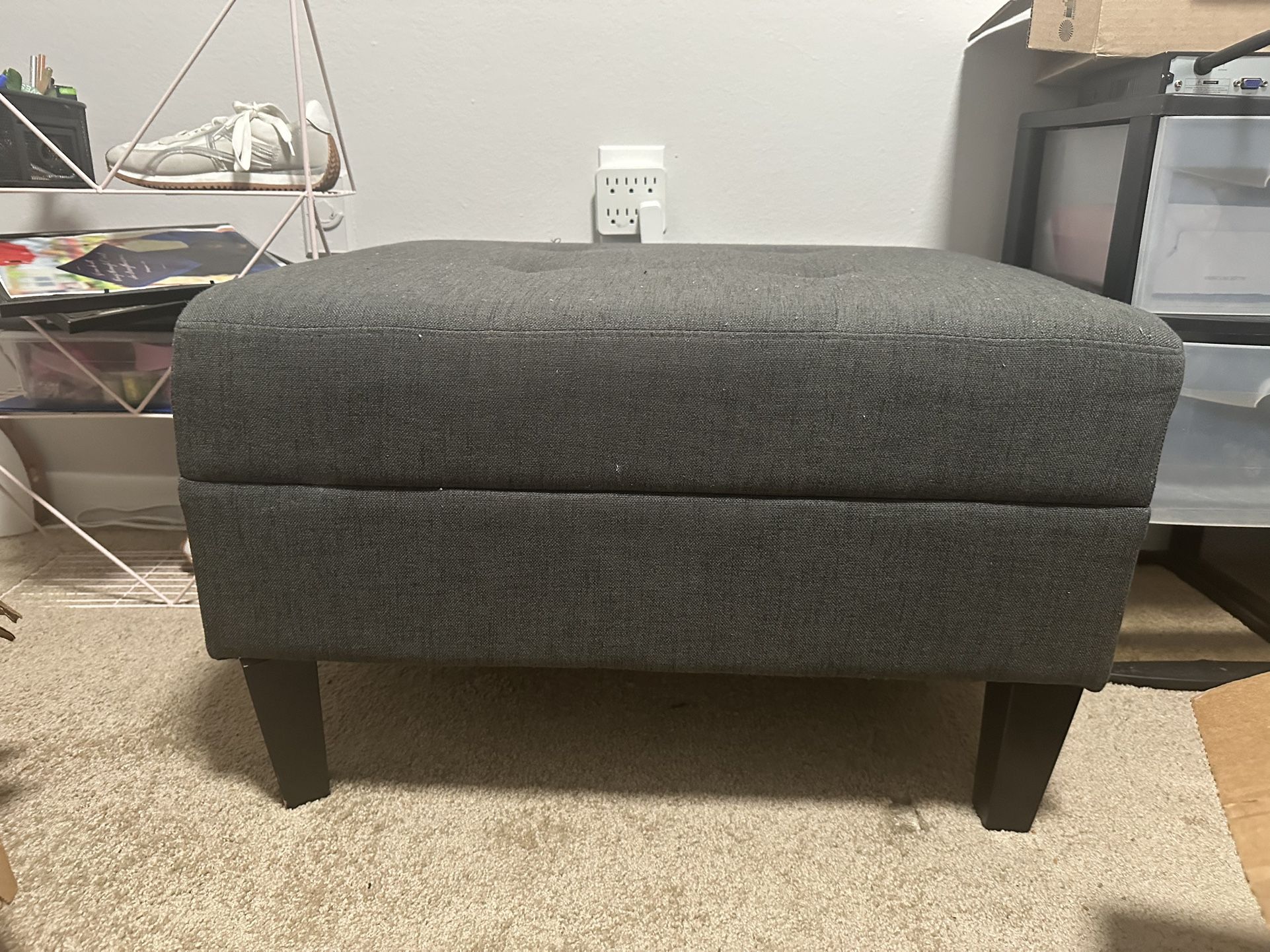 Ottoman Seat Footrest Furniture (Free Beige Cover)