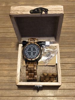 Luxury Bamboo Digital Watch!