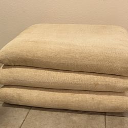 Vintage Cream Pillowed Ottoman