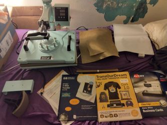 Heat press machine with extra heat press for shirts and hats with union paper band heat press printable papers for dark clothes and light clothes all