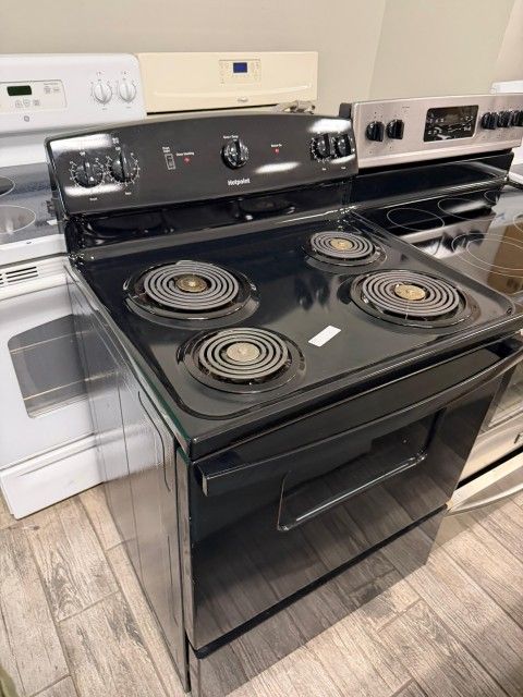 Hot point coil top stove black electric