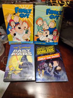 Dvds: Family Guy S 1-3, Family Something, Something, Dark Side Guy, The Simpsons Bart Wars(will Ship