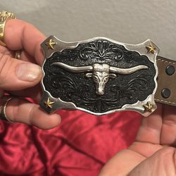 Texas Buckle And Leather Belt