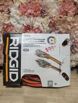 RIDGID
50 ft. 10/3 Heavy Duty Indoor/Outdoor SJTW Extension Cord with Lighted End,