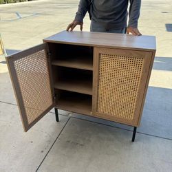 New In Box 31.5x15x33 Inches Tall Entryway Buffet Sideboard Kitchen Cabinet Cupboard Shelf Teak Microwave Stand Shoe Rack Storage 