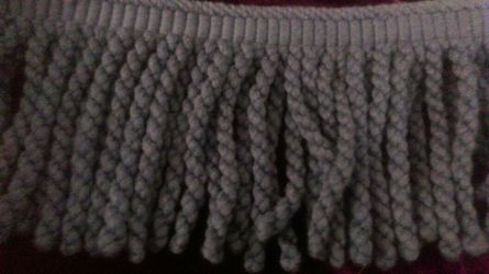 Blue fringe upholstery trim