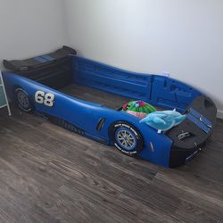 Blue car bed