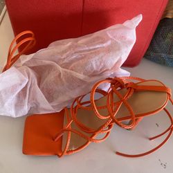 Orange Strap Heels 