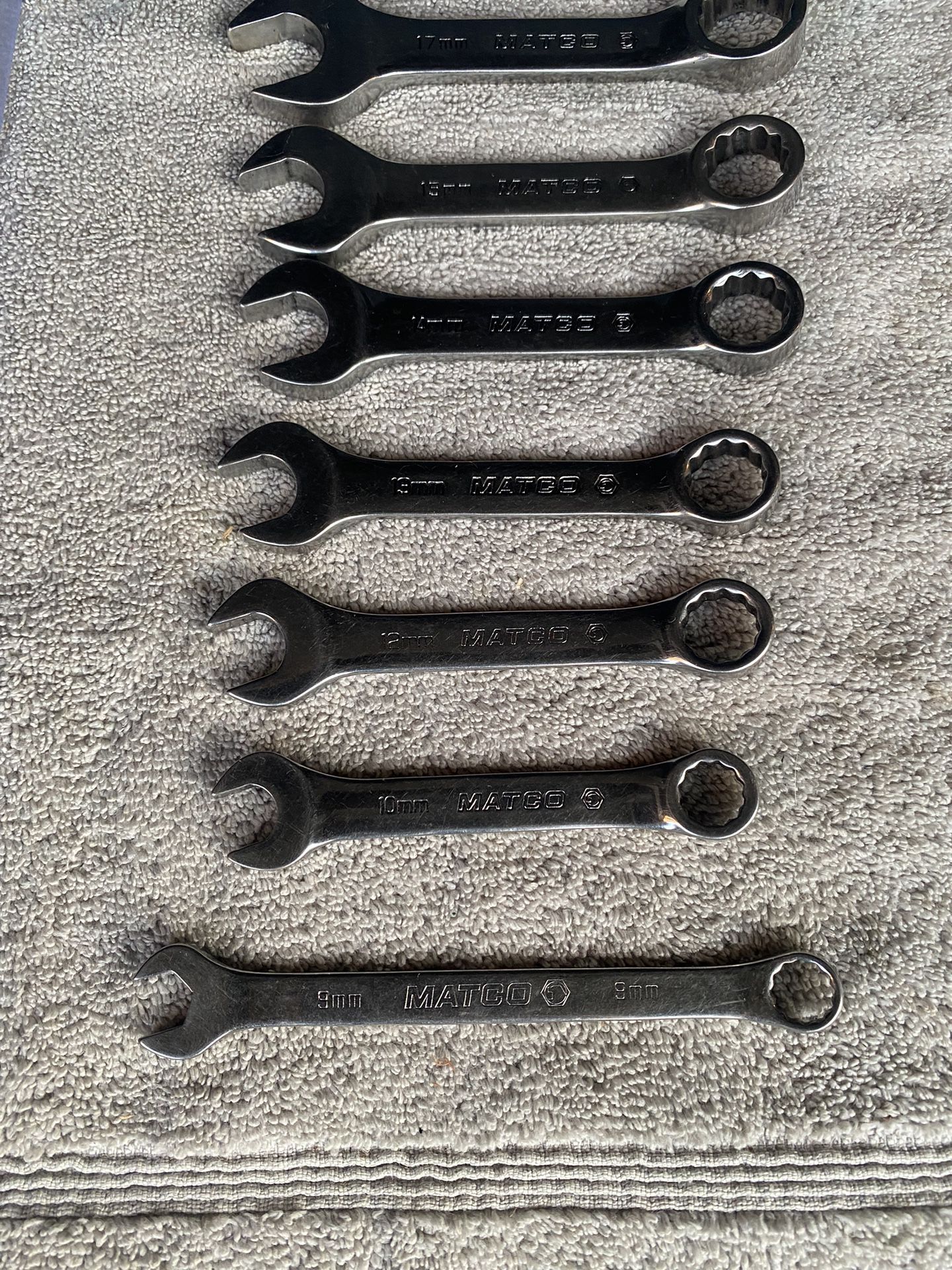 Matco Tools Metric Midgets Wrenches Sizes:( 10,12,13,14,15,17 ) Plus 9MM Shorts Wrench ( Same Like Snap On Tools )