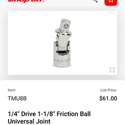 1/4" Drive 1-1/8" Friction Ball Universal Joint