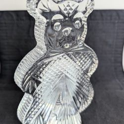 WATERFORD CRYSTAL TEDDY BEAR Bookend Figurine Signed Nursery Shower Gift