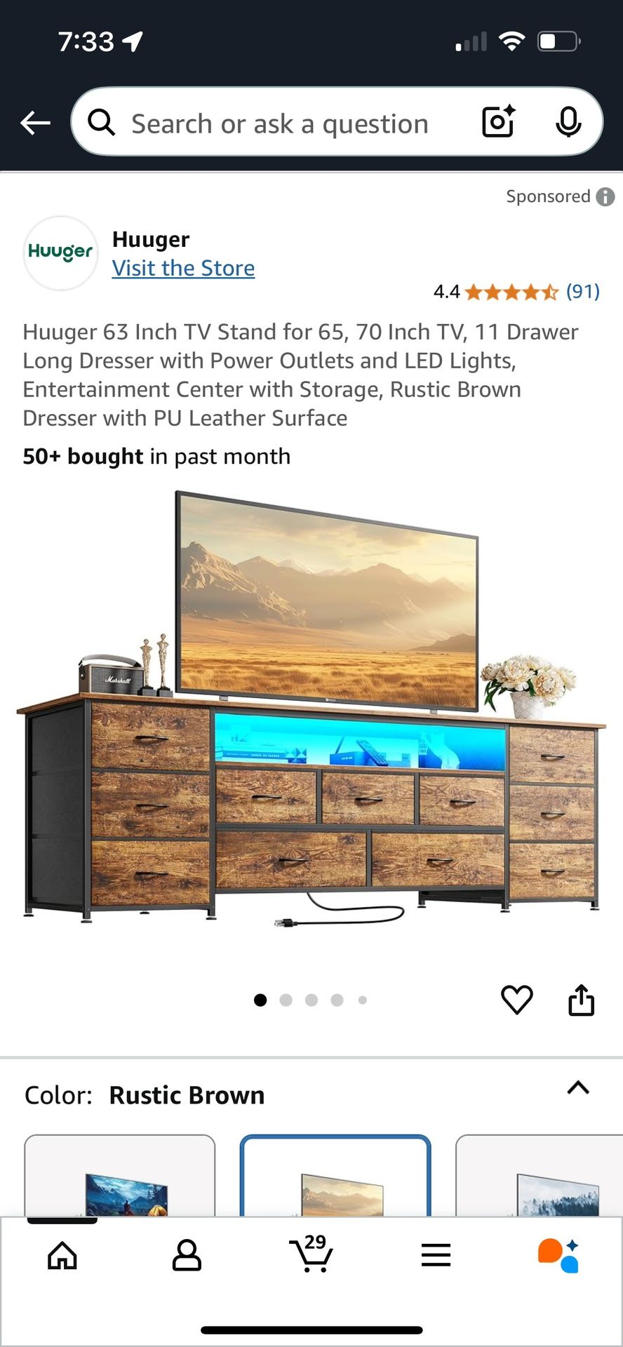 No Opened - New - HUUGER TV STAND