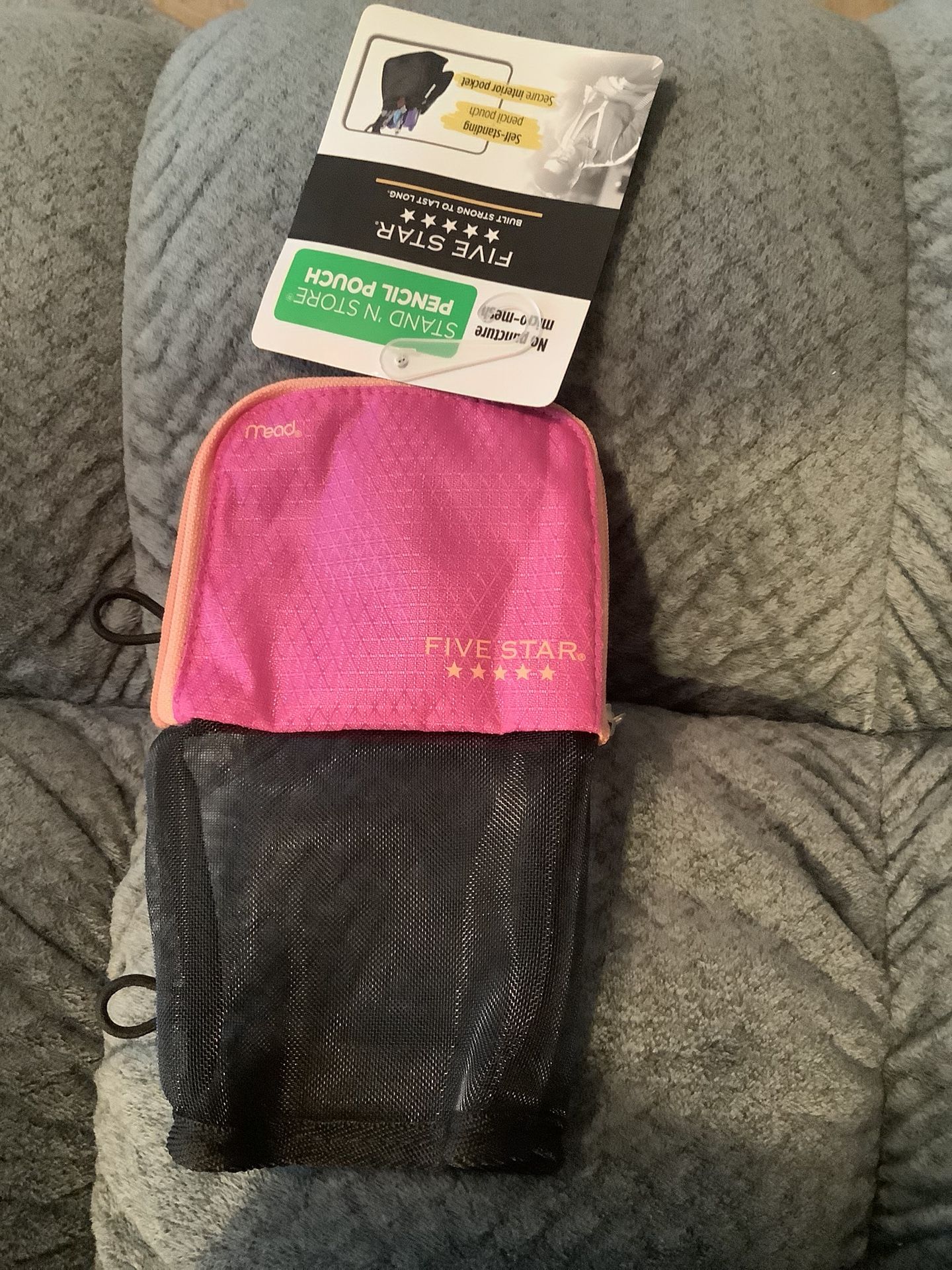 Standing Pencil Pouch (Pink & Orange)