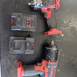 Snap-on 3/8" & 1/2" Impacts With Batteries And Charger 