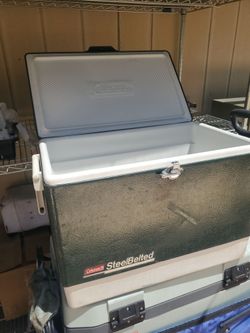 Steel belted cooler  by Coleman  vintage I ASK  $55.00 cash