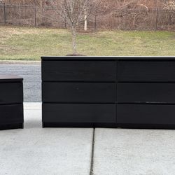Ikea brown 6-Drawer Dresser + Nightstand