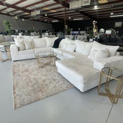 Oversized Sectional Black Gray Ivory 