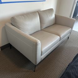 Grey Leather Couch - MINT Condition- NEW