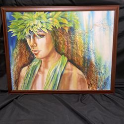 “Waiho’olu’u Moana” Hawaiian Goddess Painting Signed W/ COA By Kristine Provenza