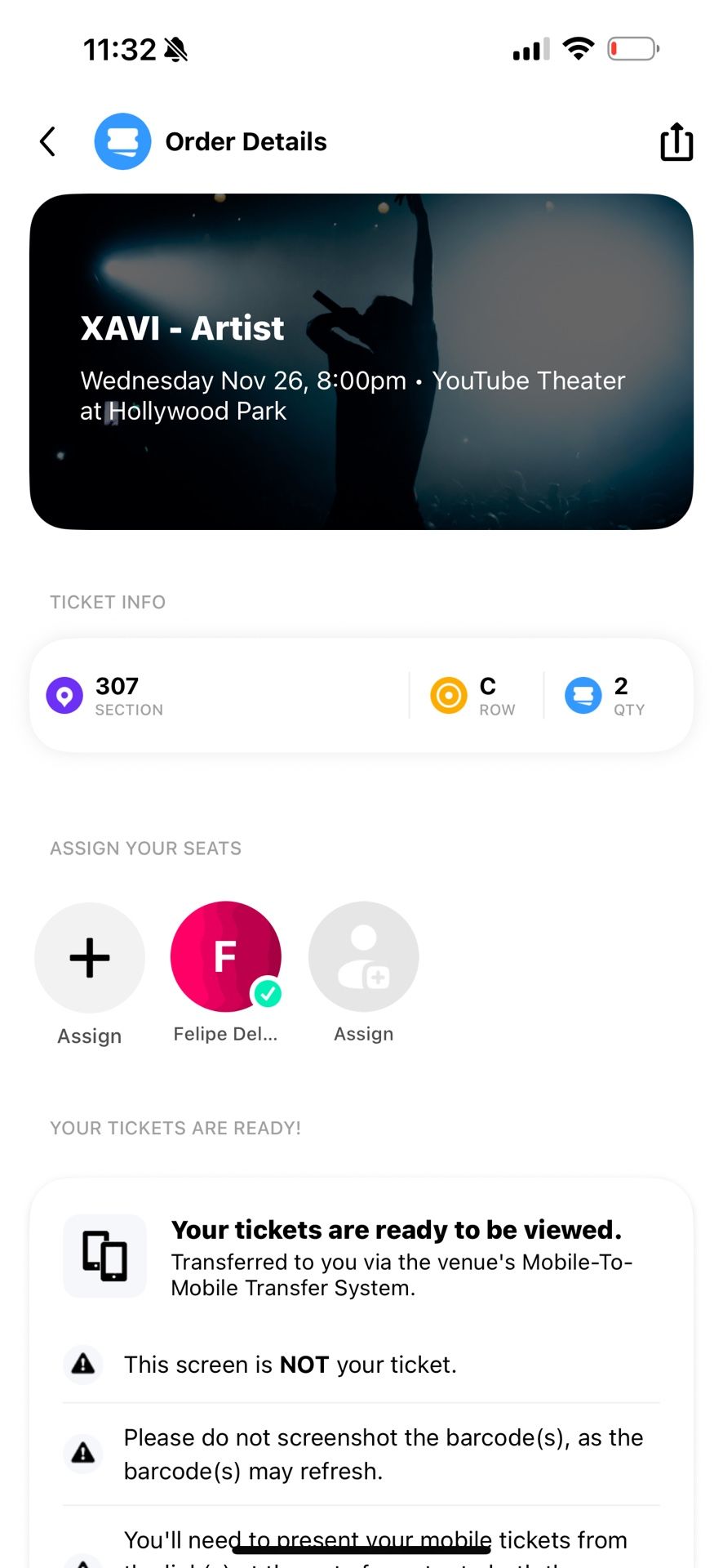 Two Tickets For Xavi 