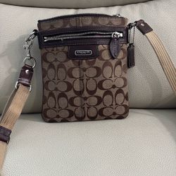 Brown and Tan Coach Purse