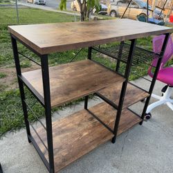 Industrial Kitchen Baker’s Rack, Kitchen Island Utility Storage Shelf, Coffee Bar Microwave Stand

33" Height 
35.5" Wide