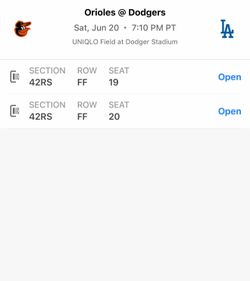 Dodger v Orioles TONIGHT 6/20