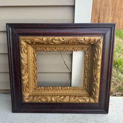 Ornate Gold and Wood Picture Frame
