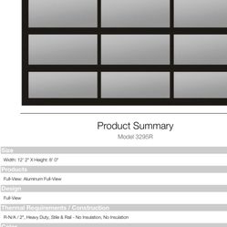 Garage door - Full Vision - Dark Bronze - $3500 - OBO