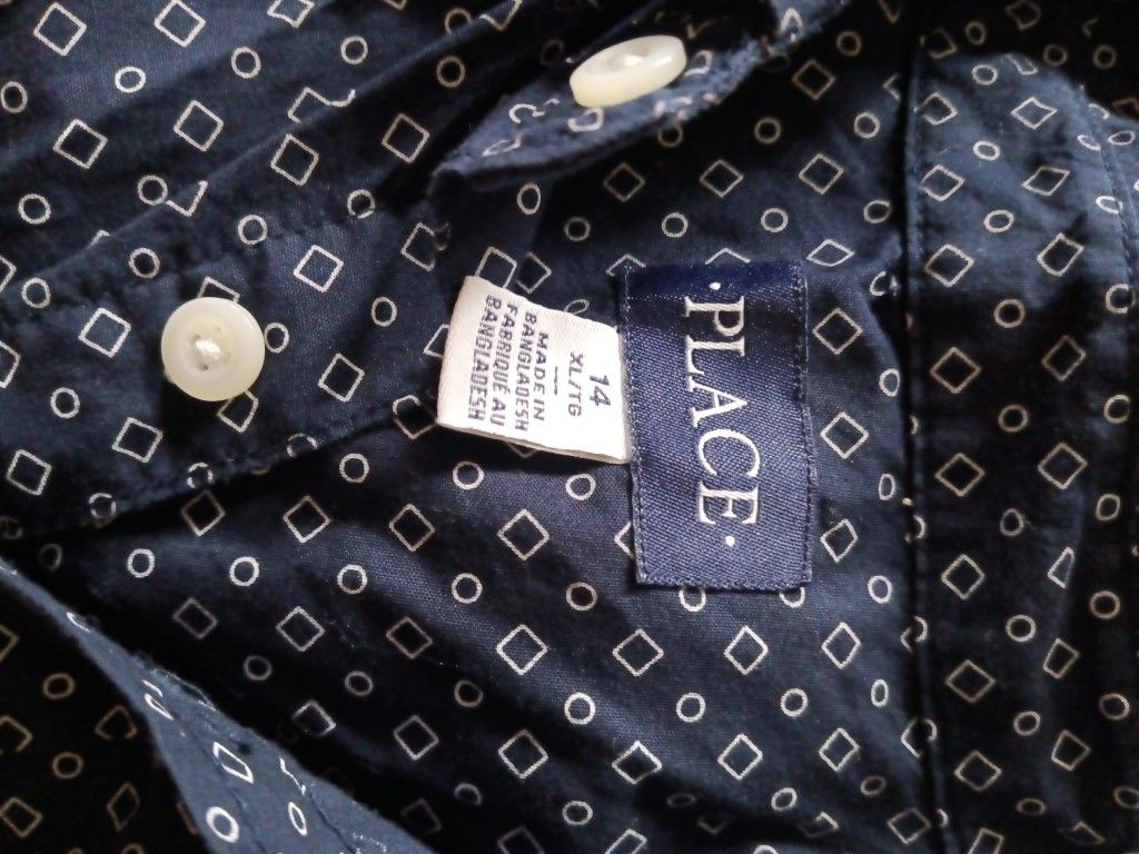 The Children's Place Long Sleeve Button Down With Print Size 14