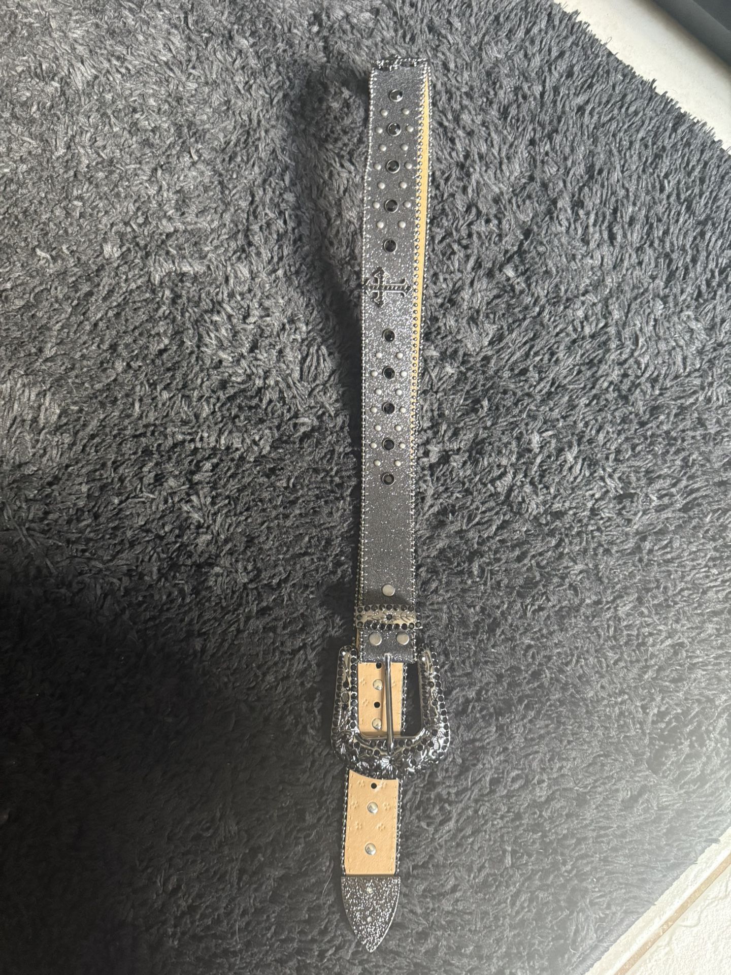 b.b. Simon Fully Loaded 'Midnight Black' Pony Crystal Belt