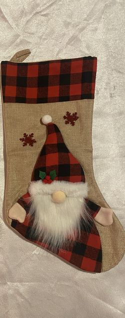 New! Gnome Christmas Stocking Gnome Santa