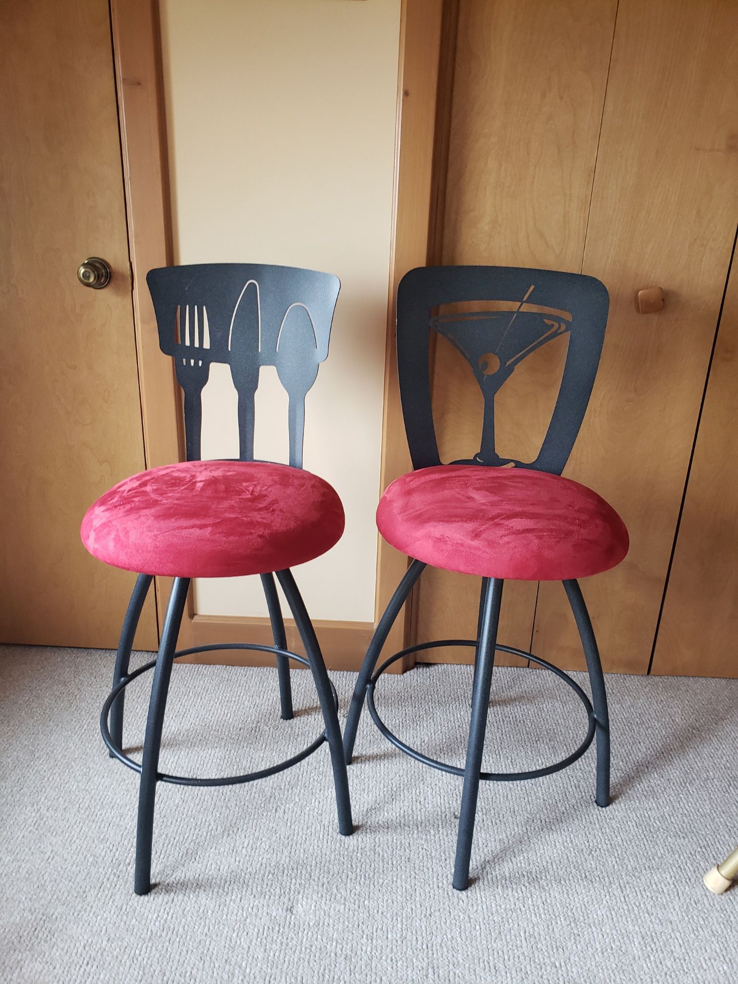 Counter Height Swivel Stools, Set Of 6