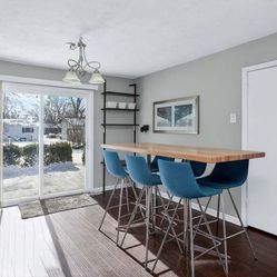 Butcher Block Table And 8 Stools