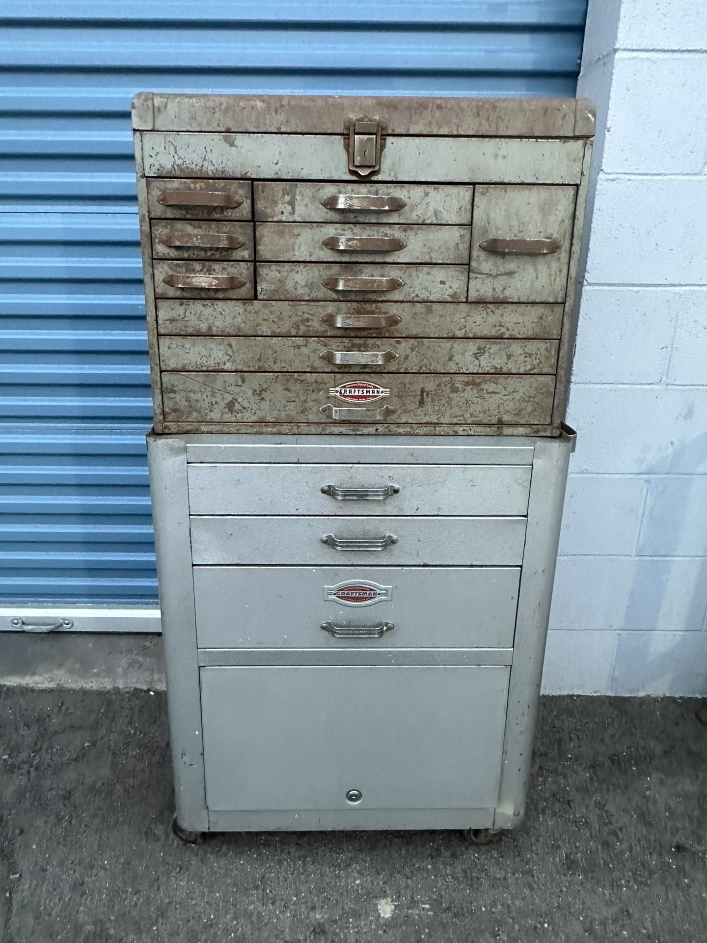 Vintage Craftsman rolling tool chest, tool box. Lower Cabinet Only.