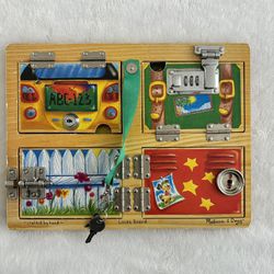 Melissa & Doug- Locks/ Latch Board- Educational Toys