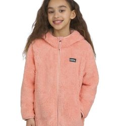 NWT Eddie Bauer girls full zip hooded plush Jacket Size M 10-12