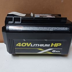 Ryobi 40 Volt 6 Amp Power HP Battery. Fully Charged
