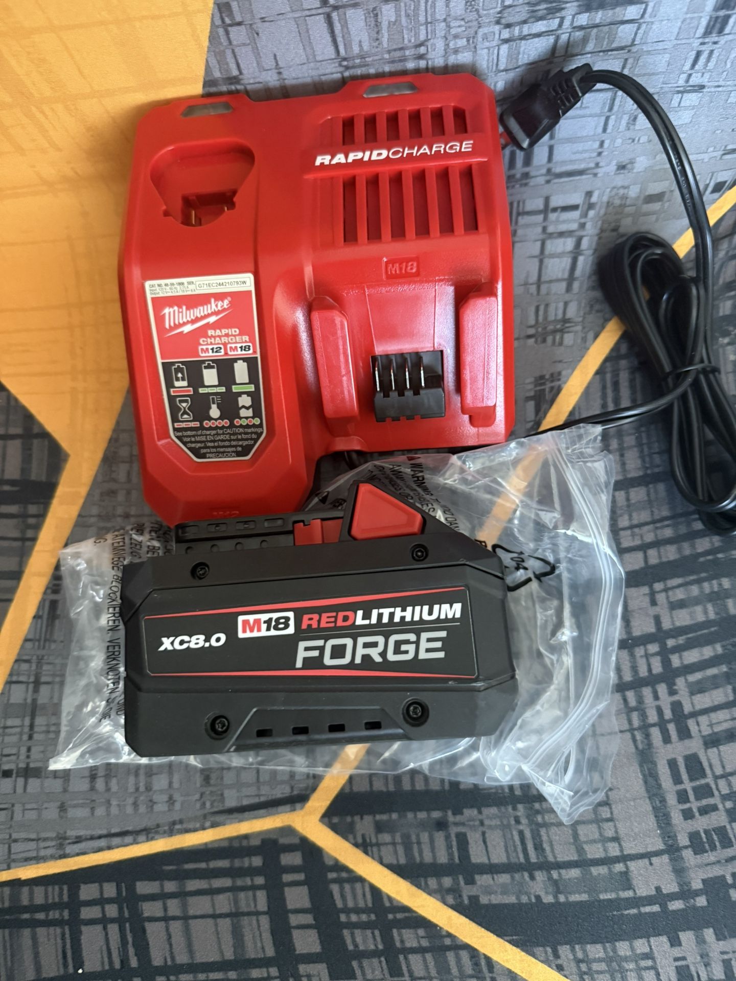 Milwaukee M18 Lithium Forge XC8.0 Battery And M18 Rapid Charger