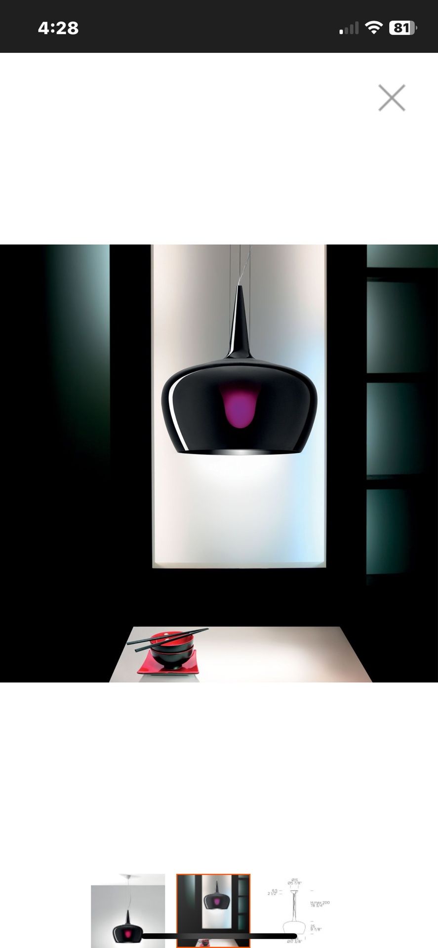 Leucos Black Witch Hanging. Light / Lamp