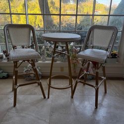 Rattan bistro Chairs And Table